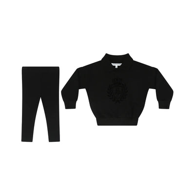 Collar logo sweatshirt set by Little Parni