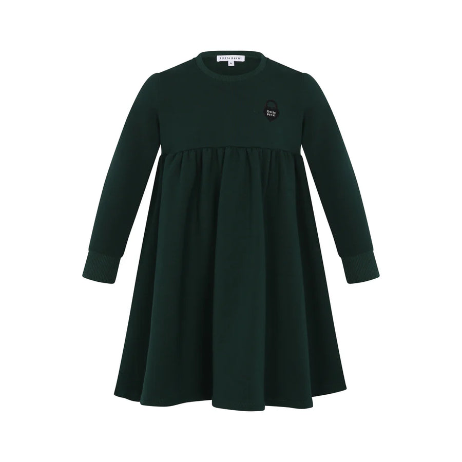 Heart logo green dress by Little Parni