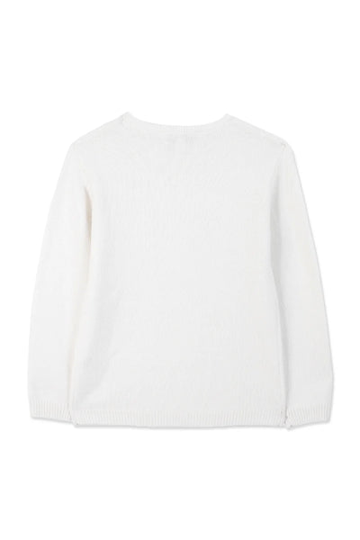 TC embroidered cream sweater by Tartine Et Chocolat