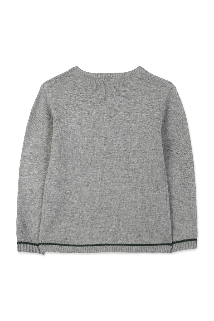 TC embroidered grey sweater by Tartine Et Chocolat