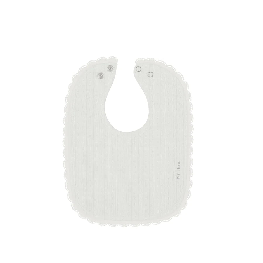 Lace trim cream bib by Ely's & Co